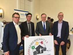 Thomas Nerlinger, Prof. Dr. Frank Teuteberg, Ministerpräsident Stephan Weil, Rainer Büter (von links). 